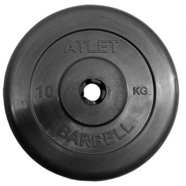 Блин MB Barbell 28266399 для гантели/штанги 10 кг черный