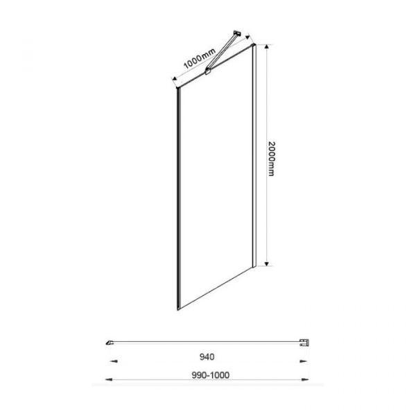 Душевая перегородка Vincea Extra VSG-1E100CL