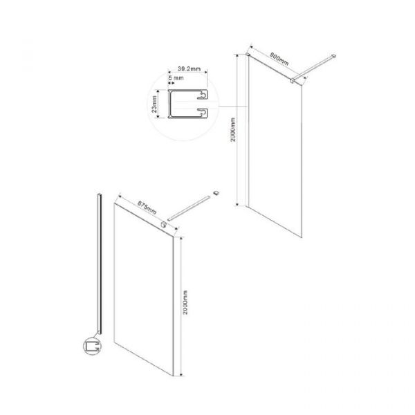 Душевая перегородка Vincea Walk-In VSW-1H900CLB