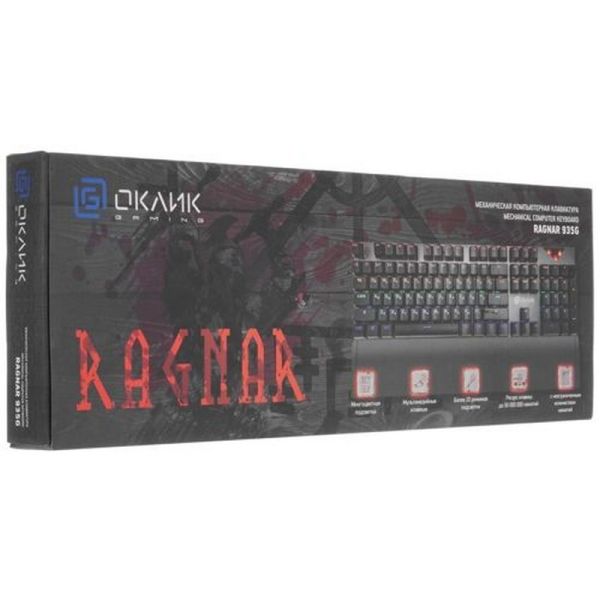 Клавиатура проводная Oklick 935G RAGNAR USB, механическая, черный, [1460068]