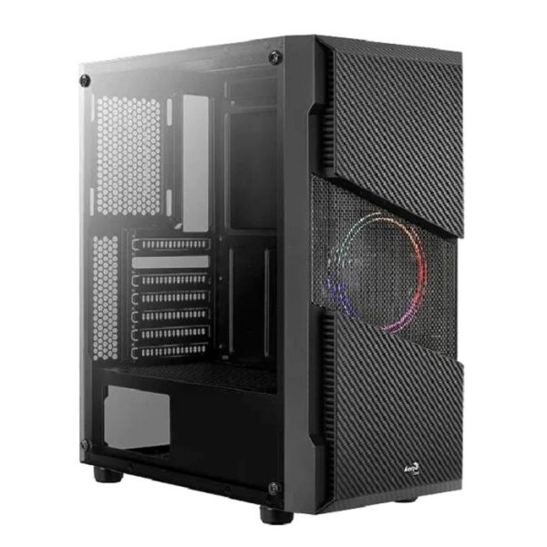 Корпус AeroCool Menace Saturn FRGB-G-BK-v1 Mid Tower черный