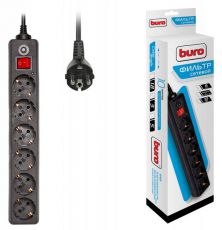 Сетевой фильтр Buro 600SH-3-B черный